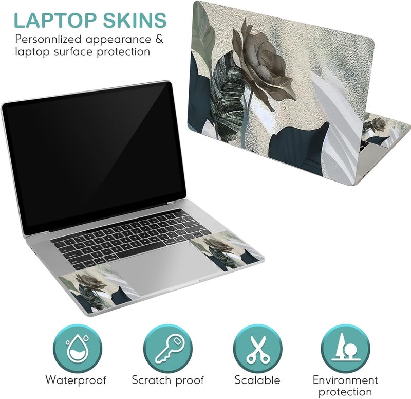 DINKY Laptop Skin Sticker Decal, 12" 13" 13.3" 14" 15" 15.4" 15.6 inch Laptop Universal Reusable Vinyl Skin Stickers Cover Art Decal Notebook PC Personalized Protector-Rose - Image 3
